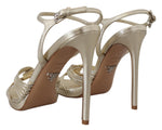 Prada Elegant Gold Stiletto Heel Women's Sandals