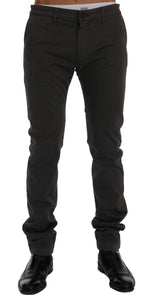 GF Ferre Elegant Slim-Fit Gray Cotton Men's Trousers