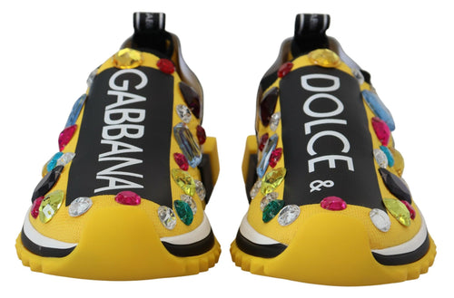 Dolce & Gabbana Exquisite Yellow Techno Fabric Women's Sneakers