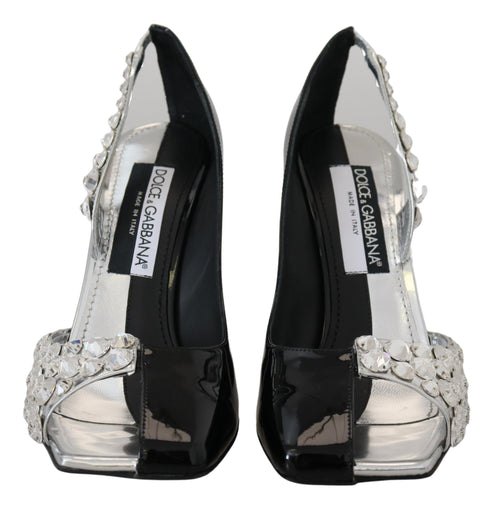 Dolce & Gabbana Elegant Crystals Embellished Leather Women's Pumps