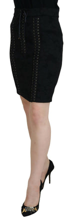 Dolce & Gabbana Elegant Black High-Waist Silk-Lined Women's Skirt