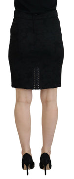 Dolce & Gabbana Elegant Black High-Waist Silk-Lined Women's Skirt