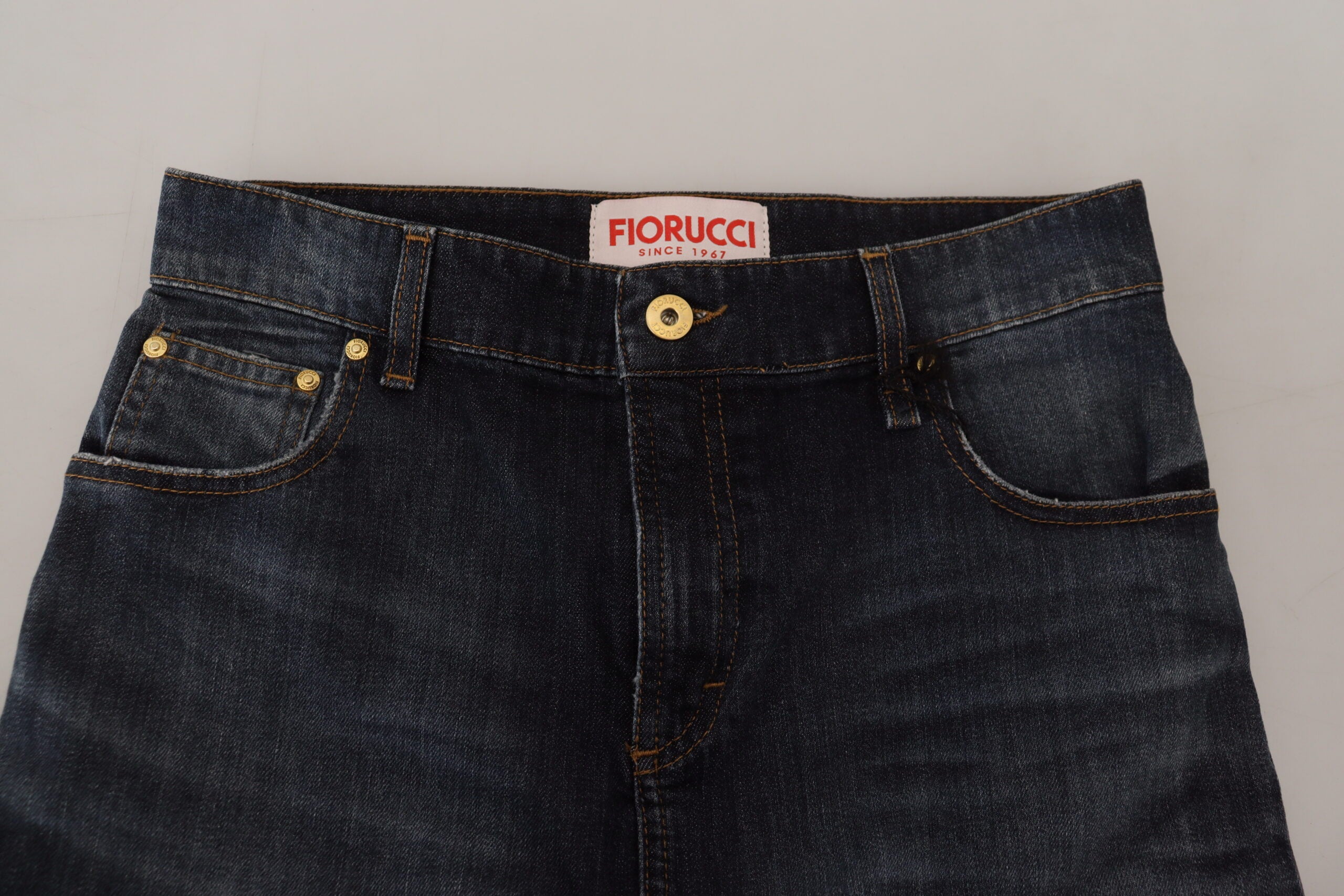 Fiorucci Chic Mid Waist Dark Blue Denim Women's Skirt