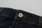 Fiorucci Chic Mid Waist Dark Blue Denim Women's Skirt