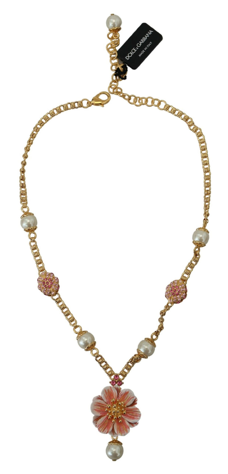 Dolce & Gabbana Elegant Floral Statement Charm Women's Necklace