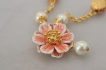 Dolce & Gabbana Elegant Floral Statement Charm Women's Necklace