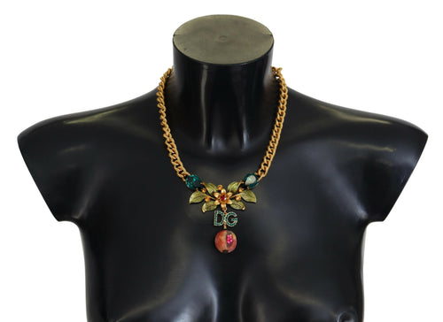 Dolce & Gabbana Elegant Gold-Tone Floral Fruit Women's Necklace