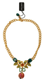 Dolce & Gabbana Elegant Gold-Tone Floral Fruit Women's Necklace