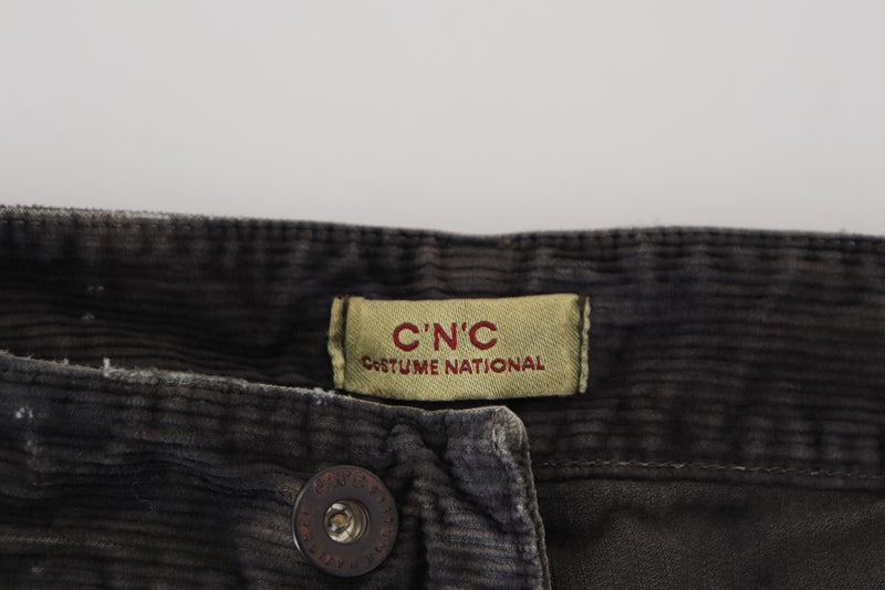 Costume National Stylish Gray Corduroy Denim Men's Jeans