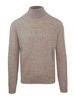 Malo Beige Cashmere-Wool Blend Turtleneck Men's Sweater