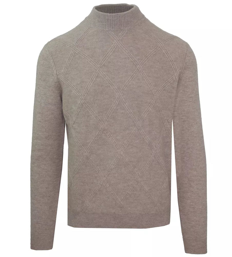 Malo Diamond Stitch Wool Cashmere Men's Turtleneck