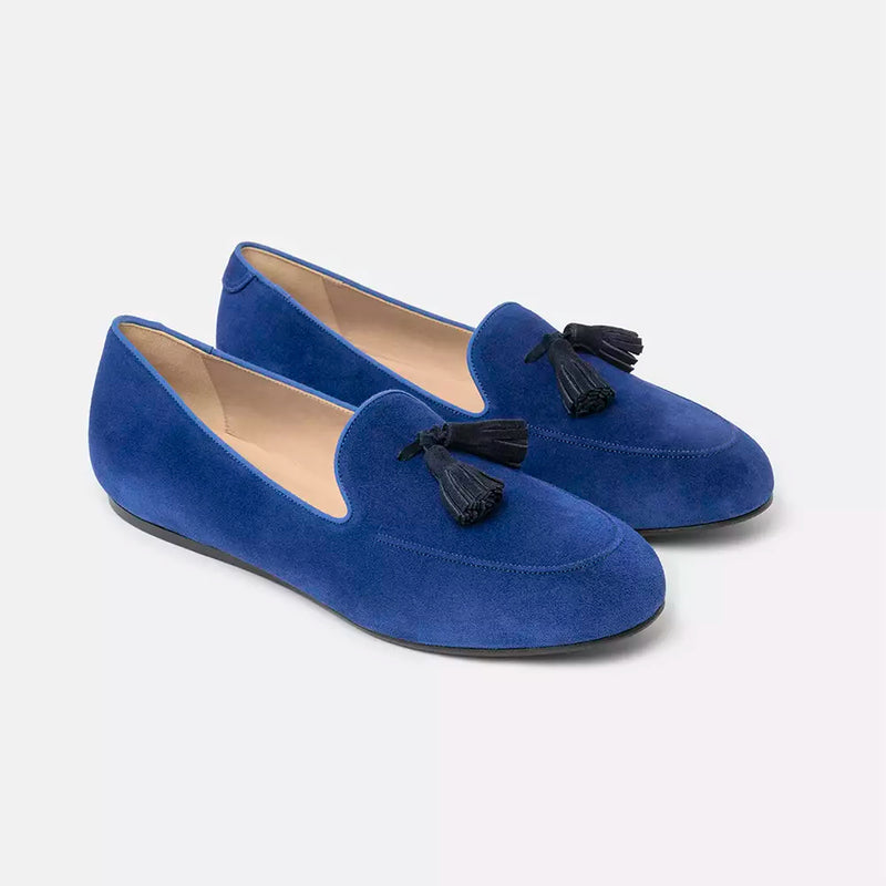 Charles Philip Chic Blue Suede Loafers for the Discerning Men's Gentleman