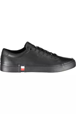 Tommy Hilfiger Black Leather Men Men's Sneaker