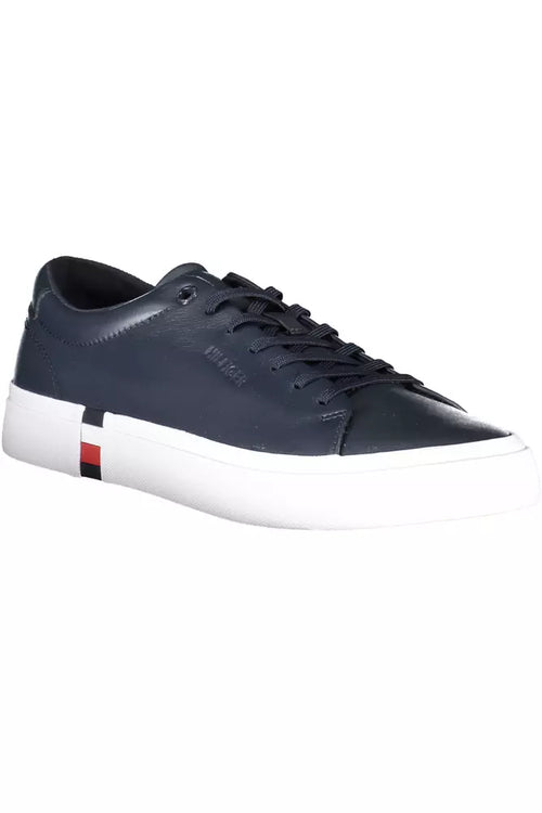 Tommy Hilfiger Blue Leather Men Men's Sneaker