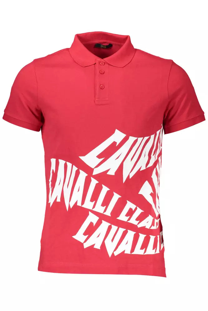 Cavalli Class Red Cotton Men Polo Men's Shirt