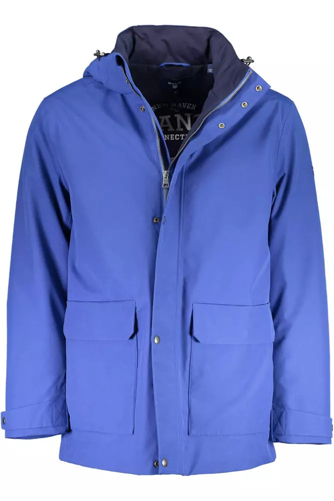 Gant Blue Cotton Men Men's Jacket