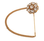 Dolce & Gabbana Exquisite Crystal-Embellished Gold Women's Brooch