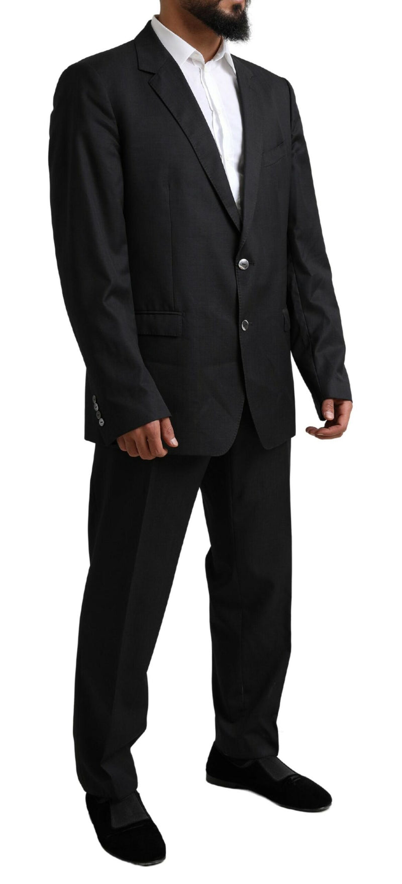 Dolce & Gabbana Elegant Black Virgin Wool Martini Men's Suit