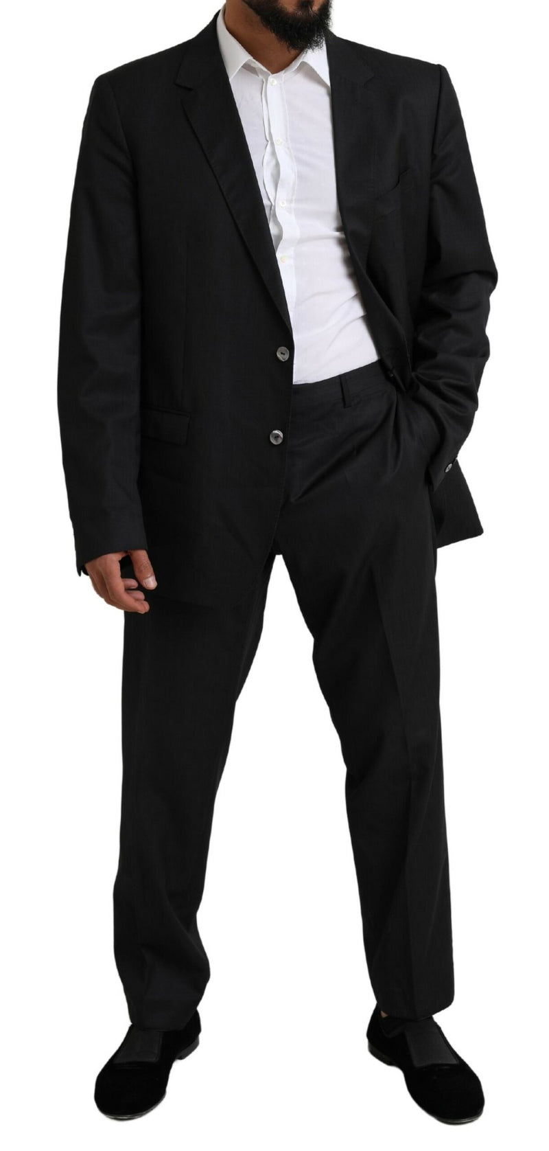 Dolce & Gabbana Elegant Black Virgin Wool Martini Men's Suit