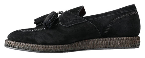 Dolce & Gabbana Elegant Black Suede Espadrilles Men's Sneakers