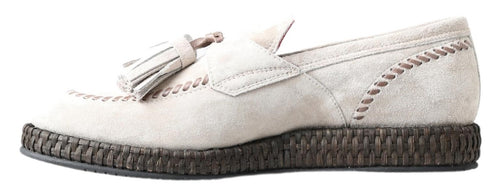 Dolce & Gabbana Elegant Ivory Leather Men's Espadrilles