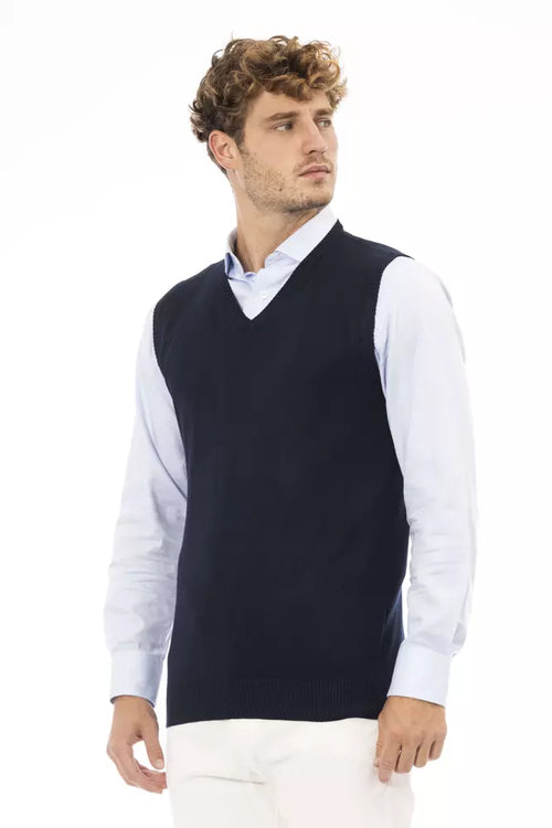 Alpha Studio Blue Viscose Men Men's Vest