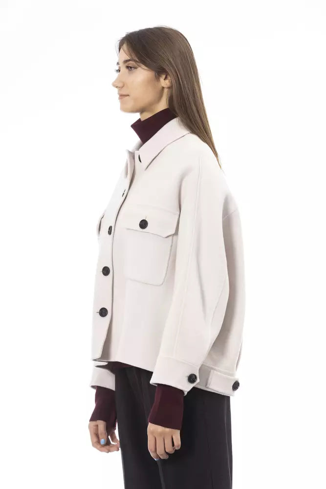 Alpha Studio White Wool Women Women's Blazer