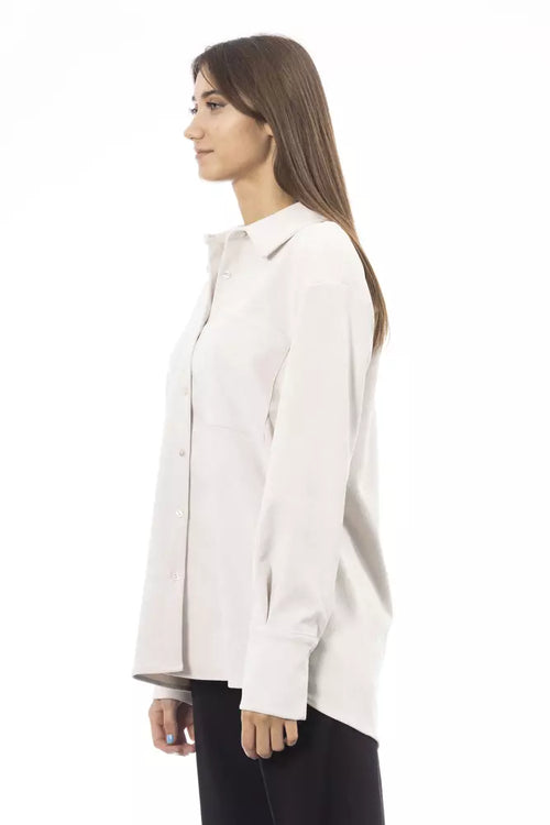 Alpha Studio White Polyester Women Women's Shirt