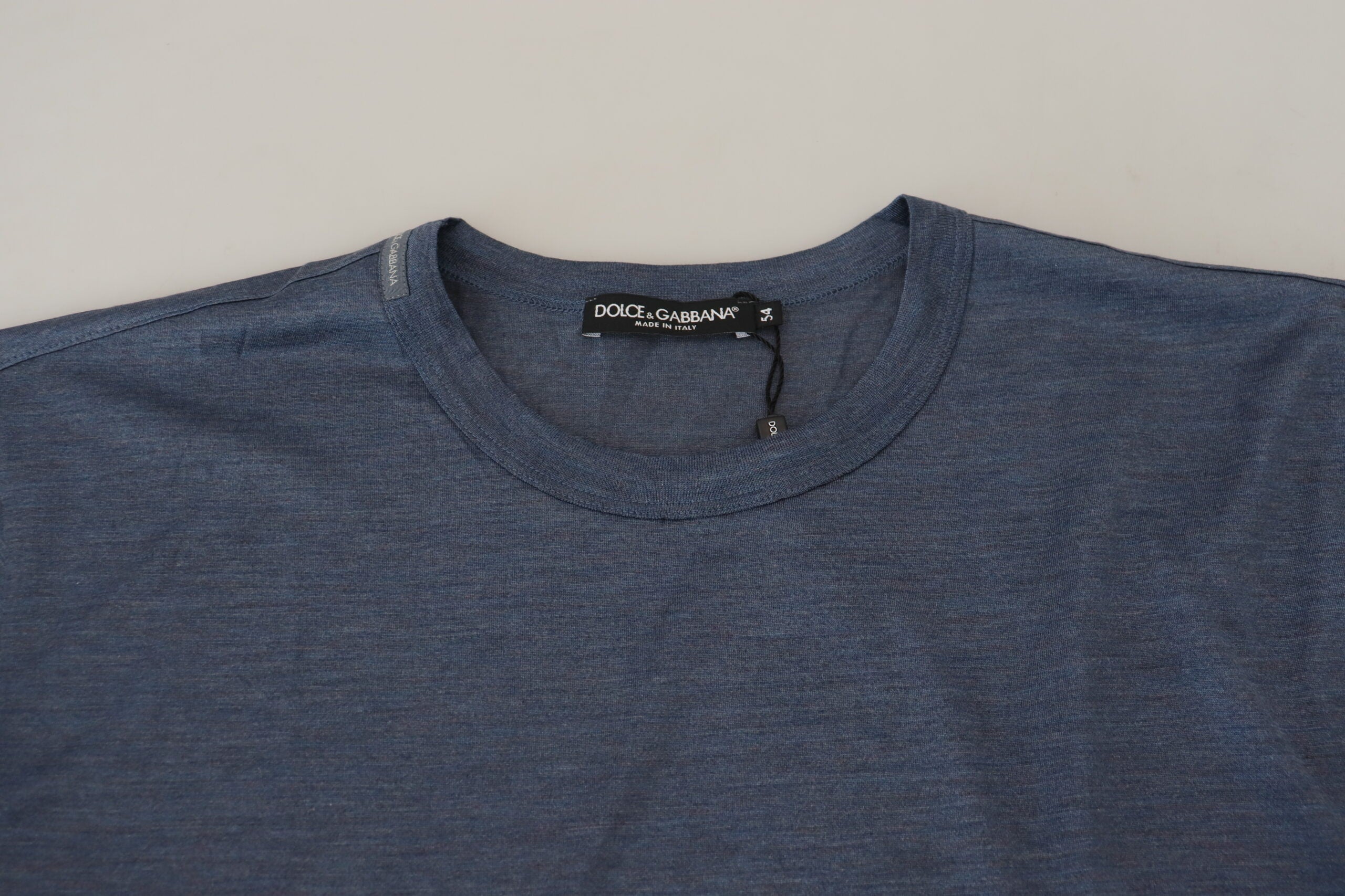 Dolce & Gabbana Silken Blue Crewneck Tee – A Touch of Men's Elegance