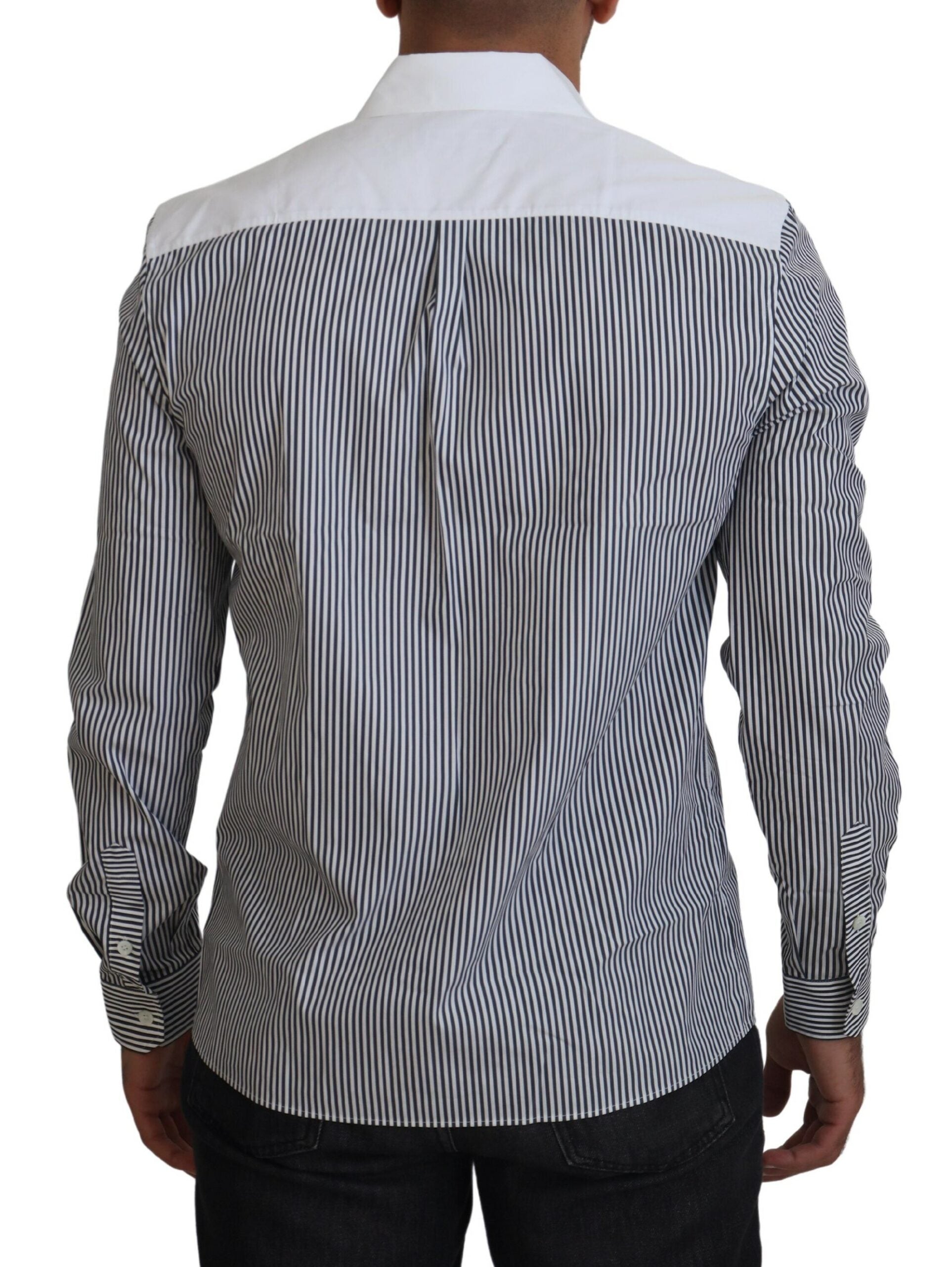 Dolce & Gabbana Slim Fit Striped Casual Shirt with Channel Men's Motive