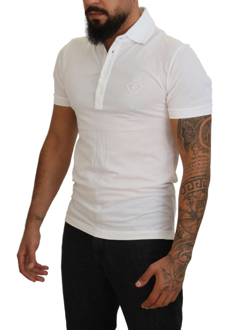 Dolce & Gabbana Elegant White Cotton Blend Men's Polo