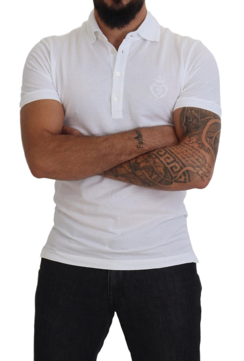 Dolce & Gabbana Elegant White Cotton Blend Men's Polo