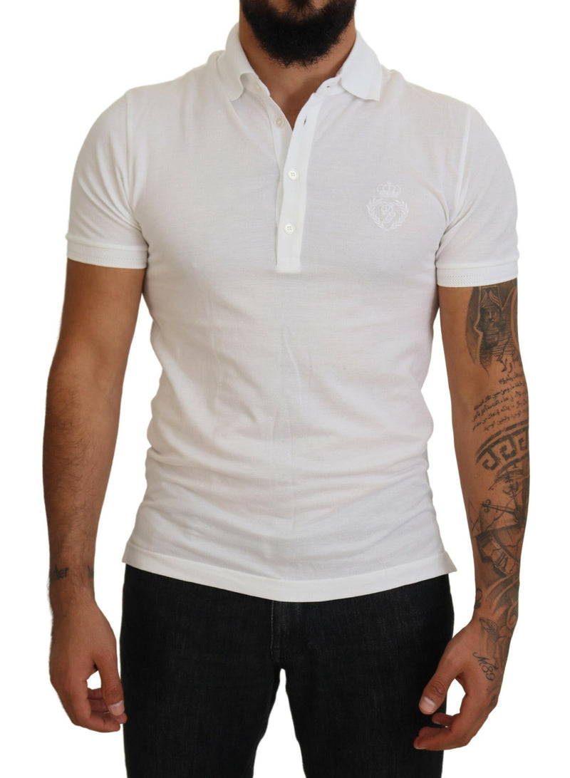 Dolce & Gabbana Elegant White Cotton Blend Men's Polo