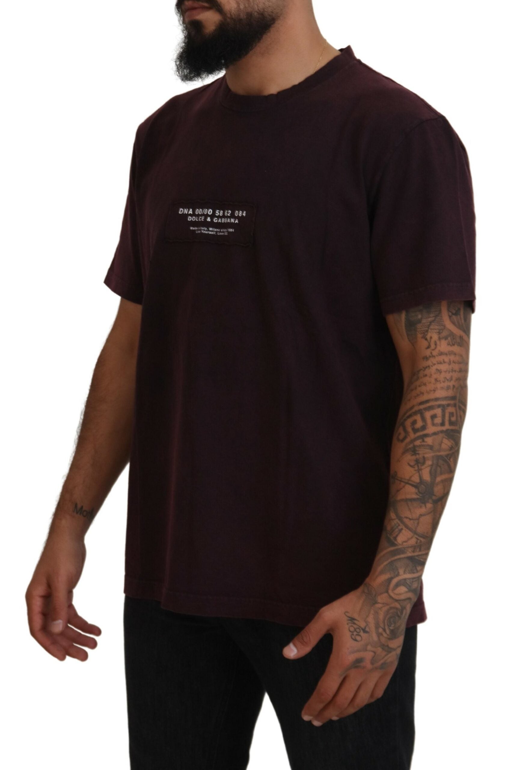 Dolce & Gabbana Elegant Bordeaux Crewneck Men's Tee