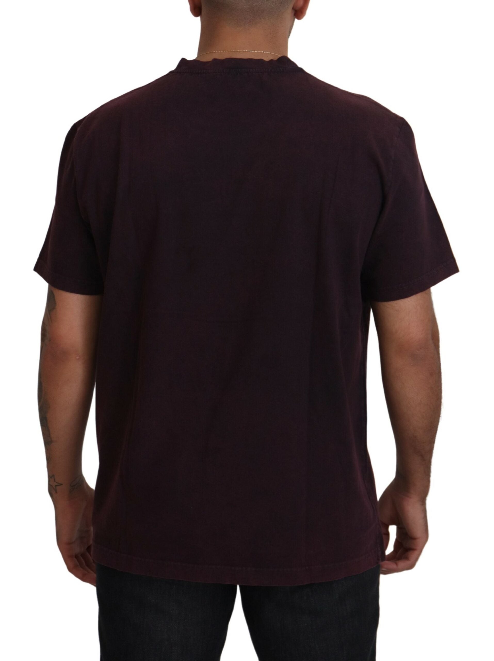 Dolce & Gabbana Elegant Bordeaux Crewneck Men's Tee