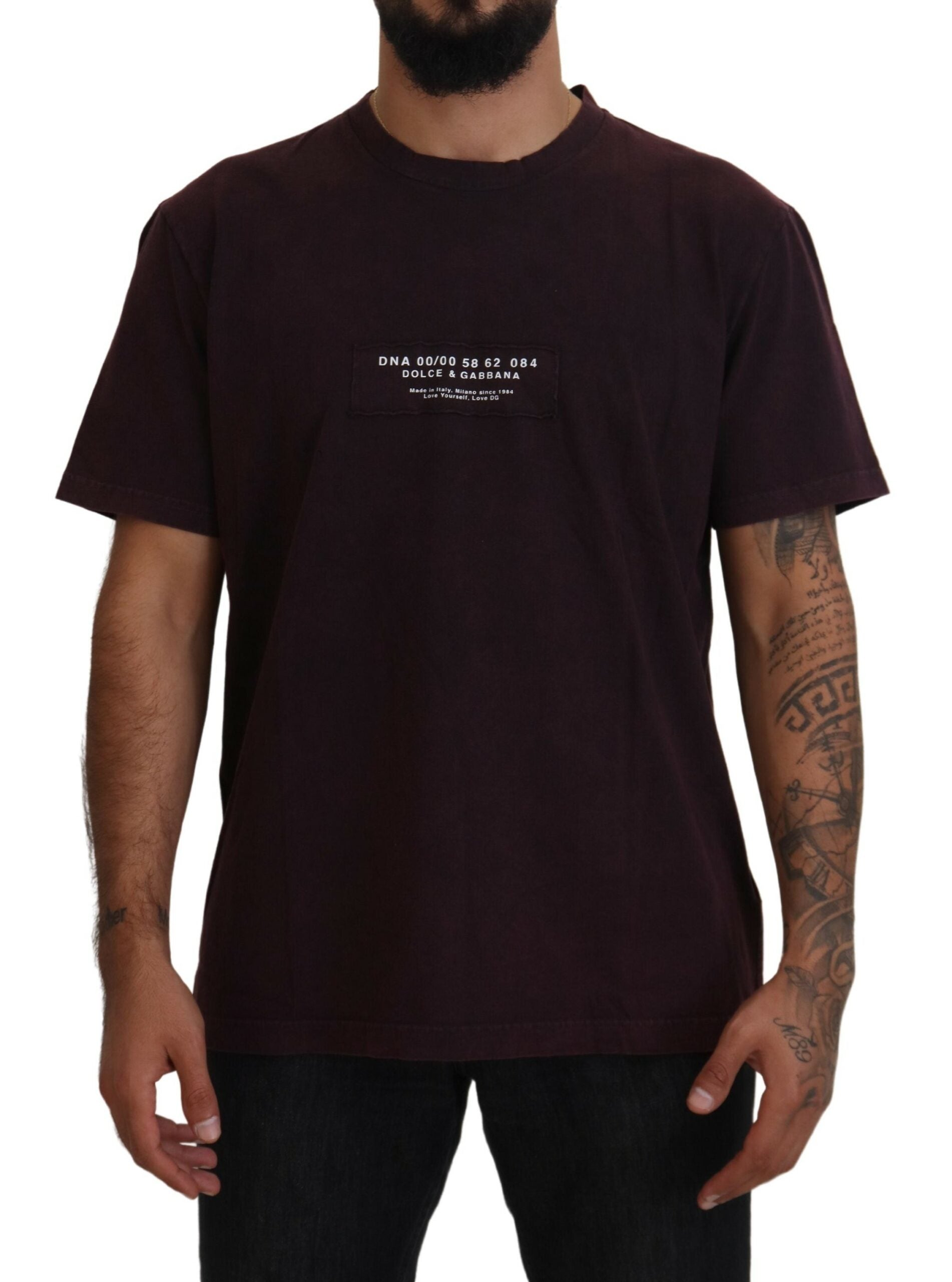 Dolce & Gabbana Elegant Bordeaux Crewneck Men's Tee