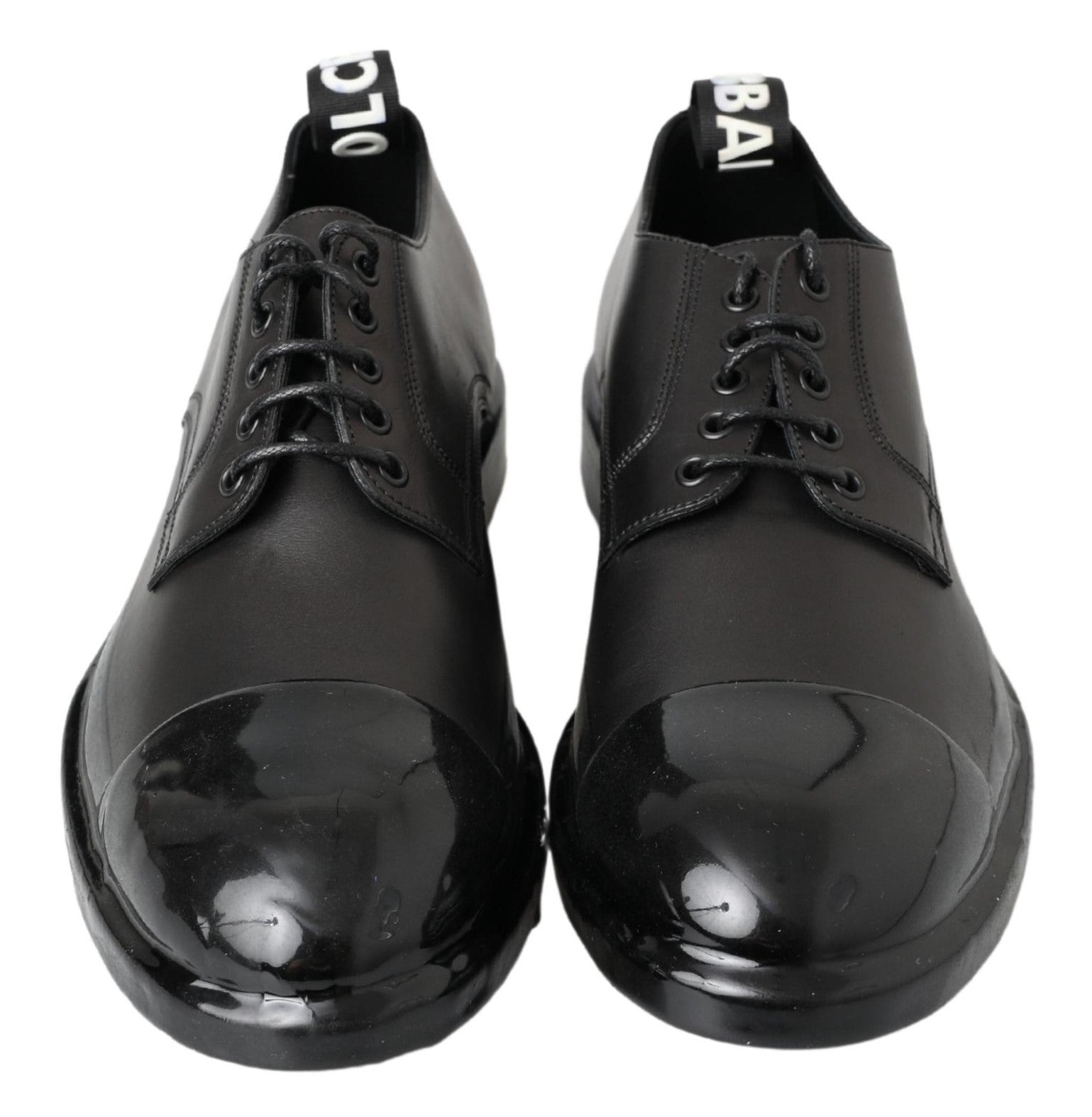 Dolce & Gabbana Elegant Derby Lace-Up Leather Shoes in Men's Black (Pre-Owned)