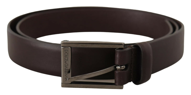 Dolce & Gabbana Elegant Dark Brown Leather Men's Belt