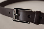 Dolce & Gabbana Elegant Dark Brown Leather Men's Belt