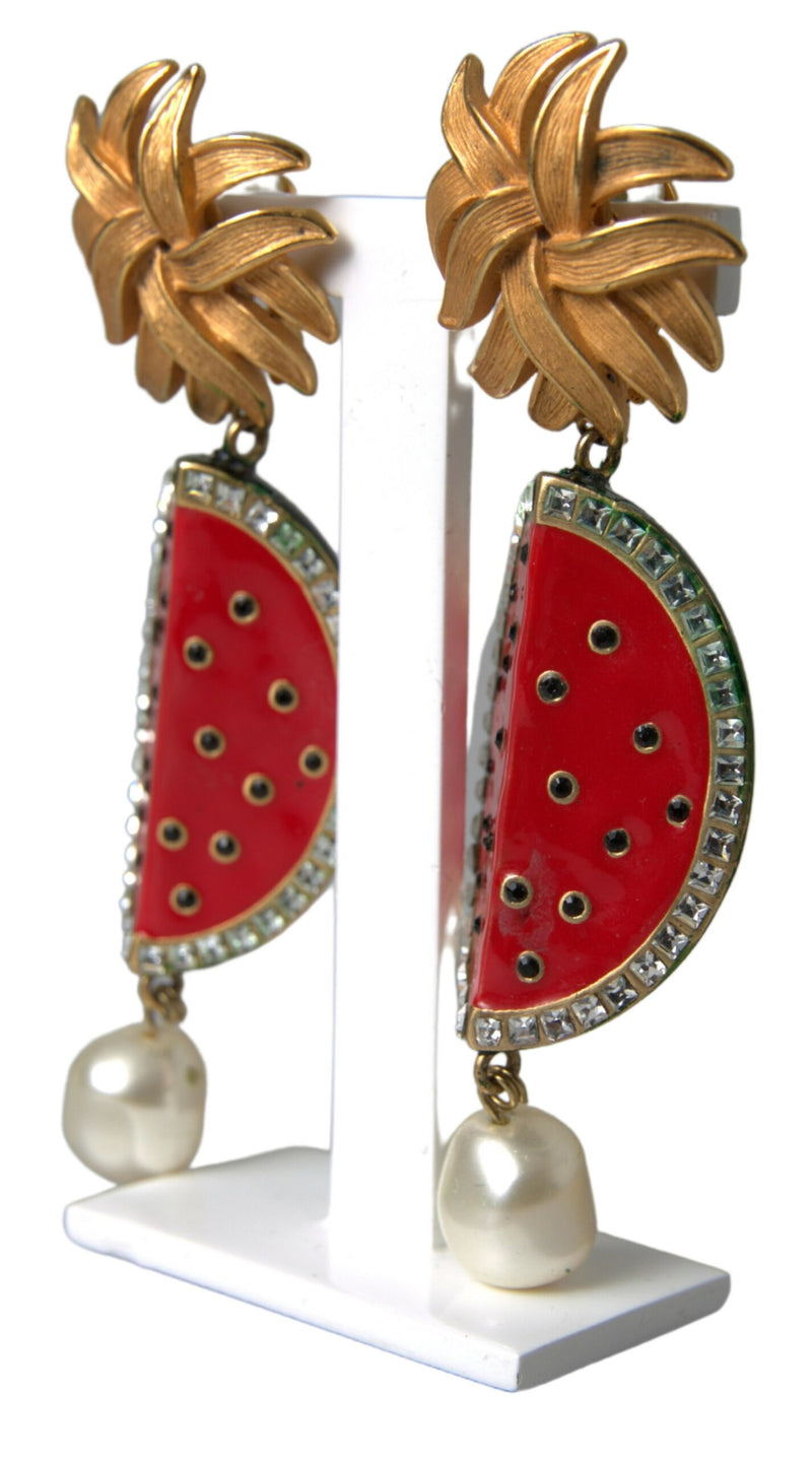 Dolce & Gabbana Radiant Red Watermelon Clip-On Women's Earrings