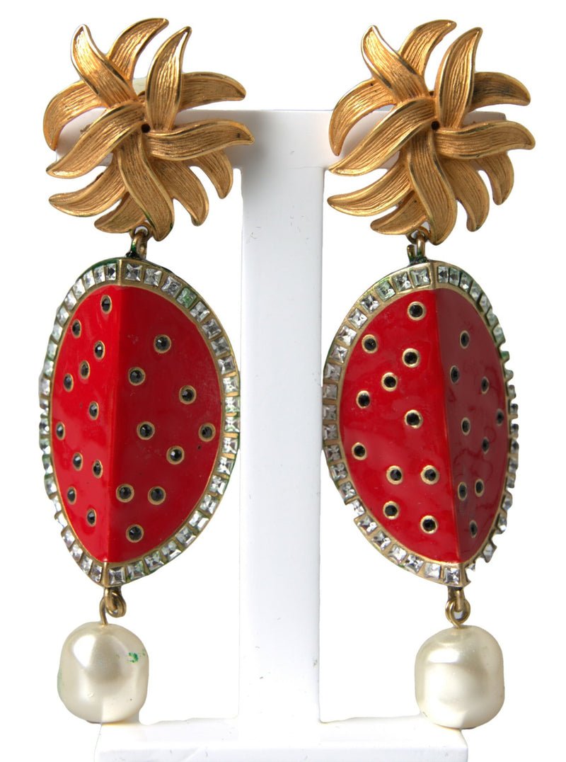 Dolce & Gabbana Radiant Red Watermelon Clip-On Women's Earrings