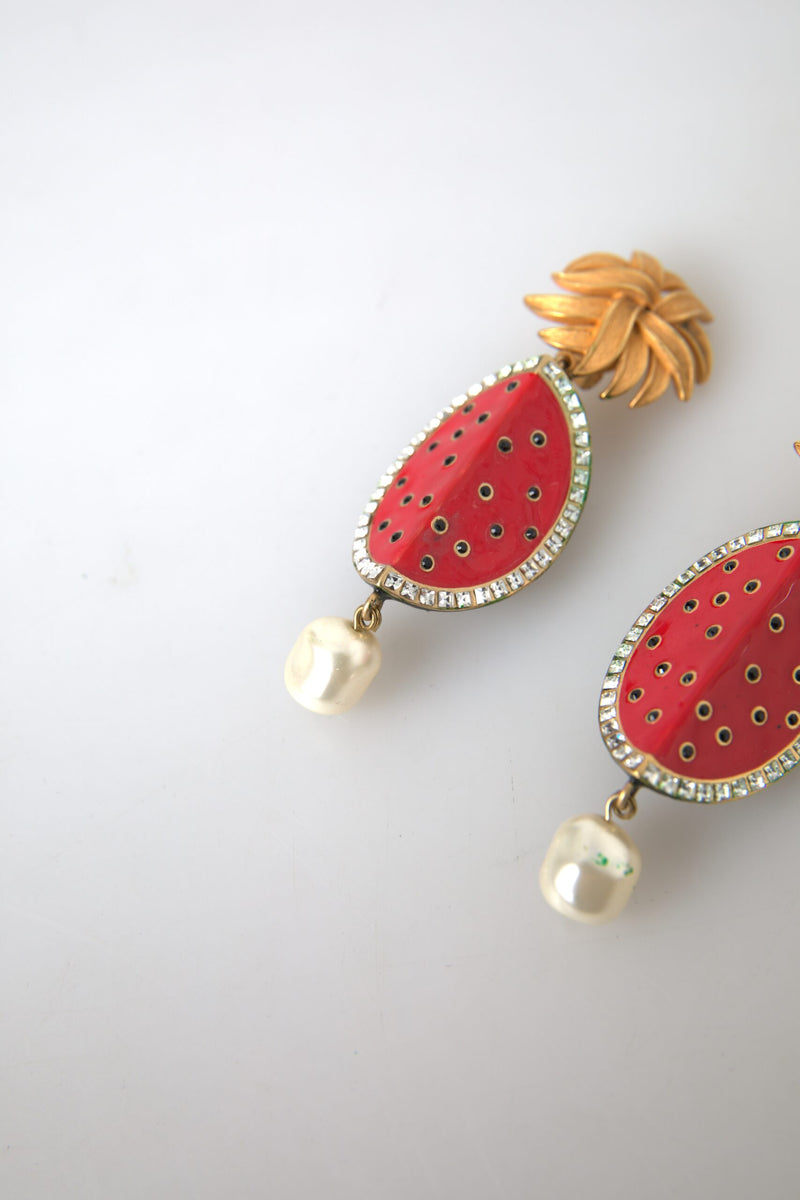 Dolce & Gabbana Radiant Red Watermelon Clip-On Women's Earrings