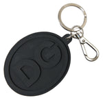 Dolce & Gabbana Elegant Black Rubber and Brass Women's Keychain