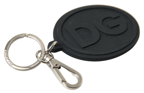 Dolce & Gabbana Elegant Black Rubber and Brass Women's Keychain