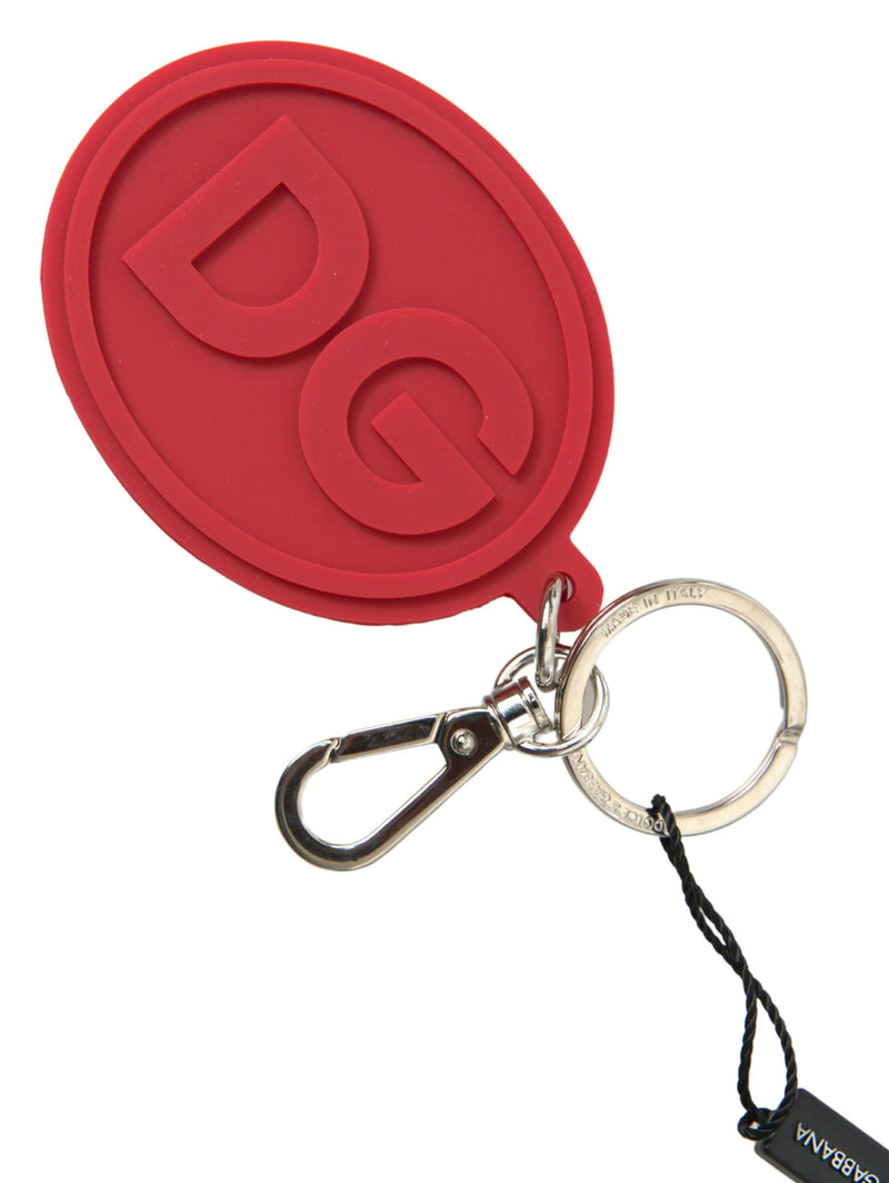 Dolce & Gabbana Chic Red Rubber and Brass Designer Women's Keychain