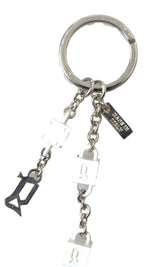 Dolce & Gabbana Silver Brass Logo Charm Women's Keychain