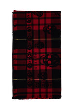 Alexander Mcqueen Men's Tartan Wool Skull Scarf In