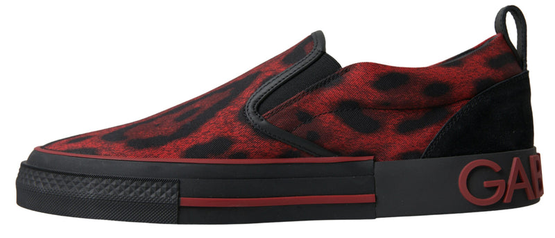 Dolce & Gabbana Chic Leopard Print Loafers Men's Sneakers