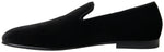 Dolce & Gabbana Elegant Velvet Black Loafers for Men's Men