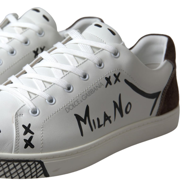 Dolce & Gabbana Sleek White Leather Casual Men's Sneakers